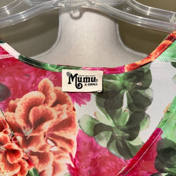 Show Me Your MuMu Peta Tunic Cactus Bloom floral Green Pink Tunic Cover Up XS - Picture 3 of 3